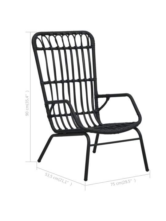 Zahradní židle polyratan černá
