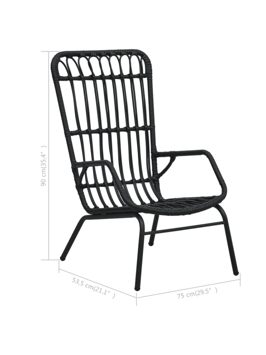 Zahradní židle polyratan černá