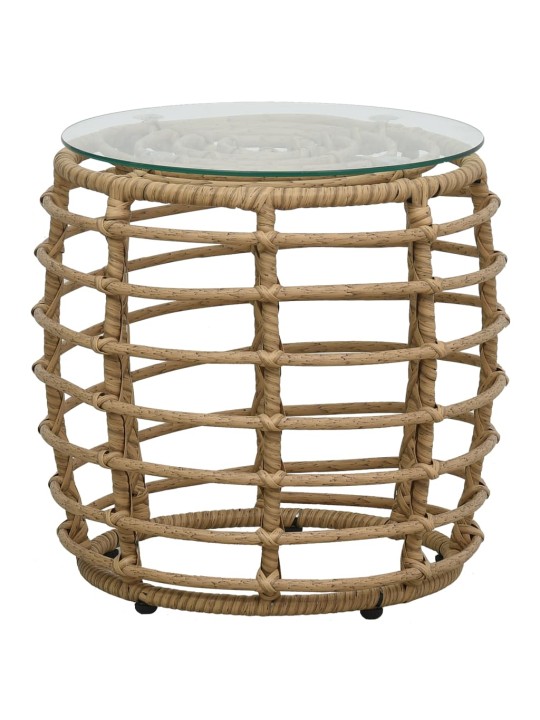 3dílný bistro set polyratan dub