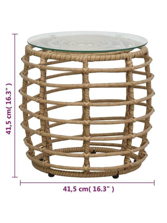 3dílný bistro set polyratan dub