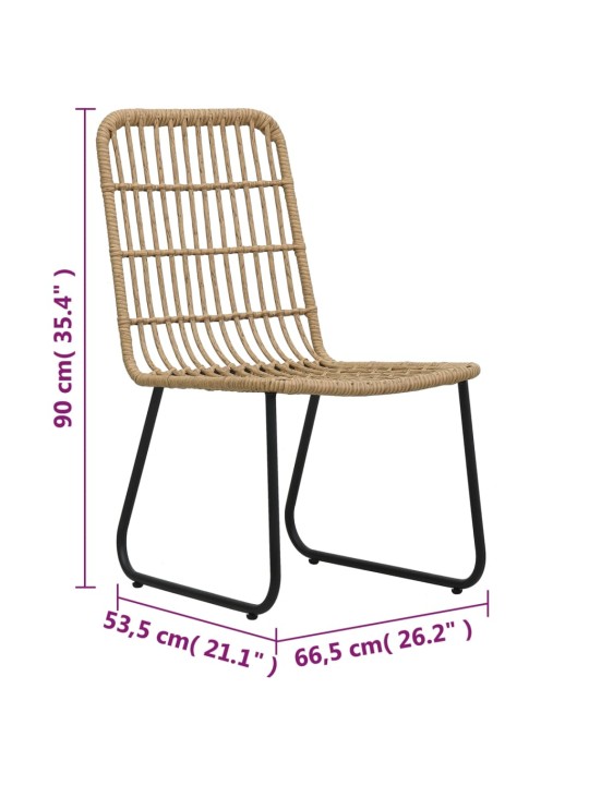 3dílný bistro set polyratan dub