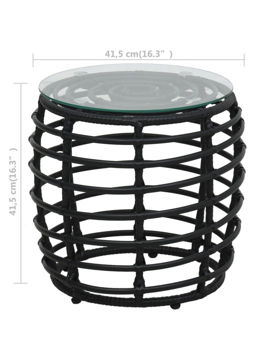 3dílný bistro set polyratan černý