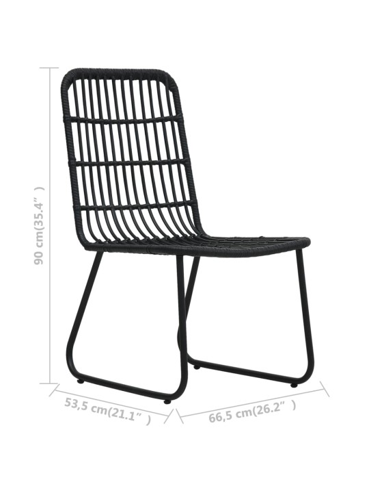 3dílný bistro set polyratan černý