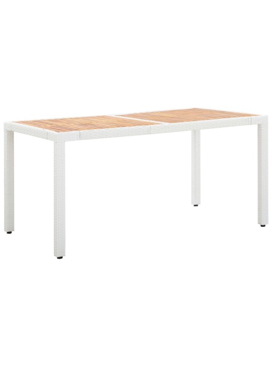 7dílný zahradní jídelní set polyratan bílý