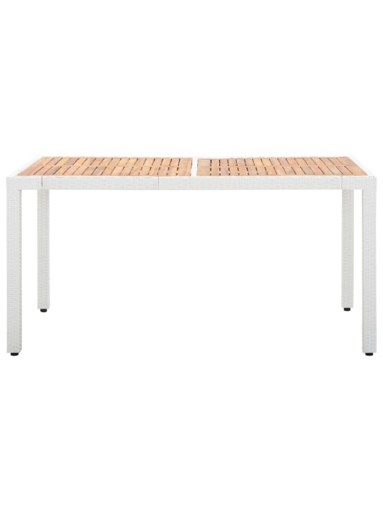 7dílný zahradní jídelní set polyratan bílý