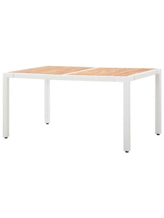 7dílný zahradní jídelní set polyratan bílý