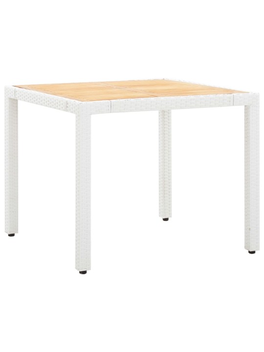 5dílný zahradní jídelní set polyratan bílý