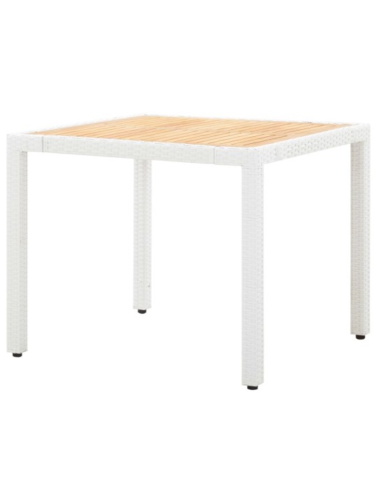 5dílný zahradní jídelní set polyratan bílý