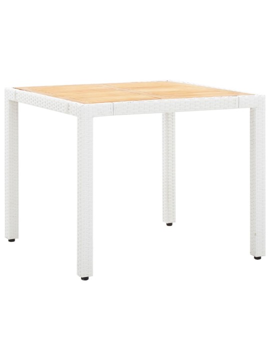 5dílný zahradní jídelní set polyratan bílý