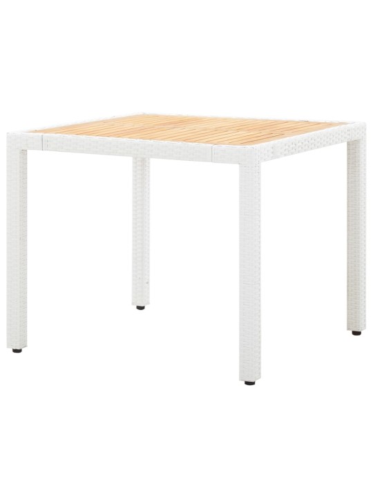 5dílný zahradní jídelní set polyratan bílý