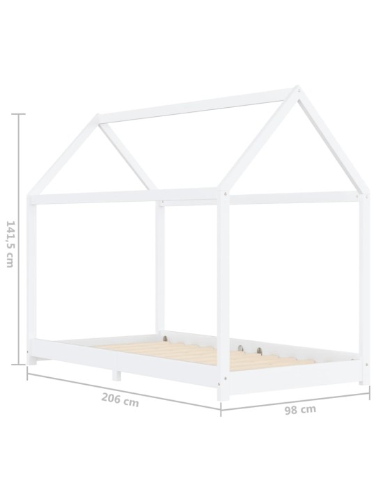 Rám dětské postele bílý masivní borové dřevo 90 x 200 cm