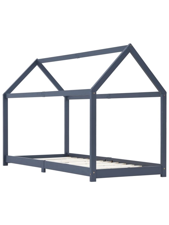 Rám dětské postele šedý masivní borové dřevo 90 x 200 cm