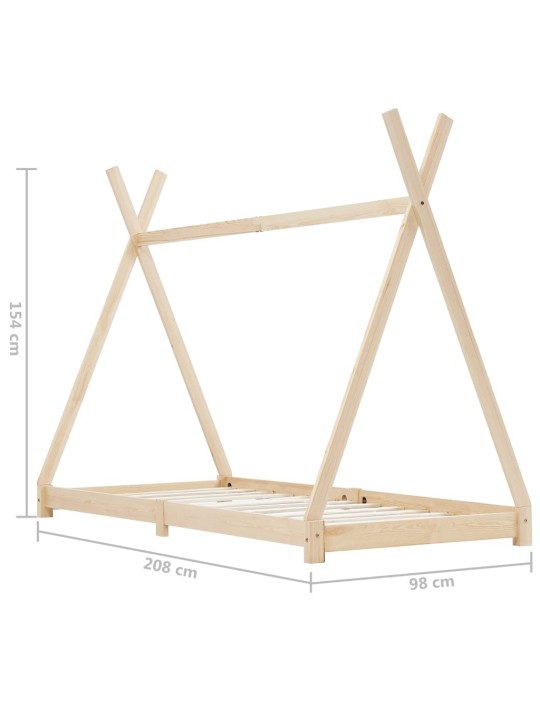 Rám dětské postele masivní borové dřevo 90 x 200 cm