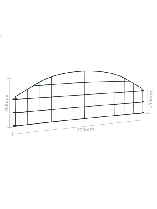 Obloukový zahradní plot 77,3 x 26 cm zelený