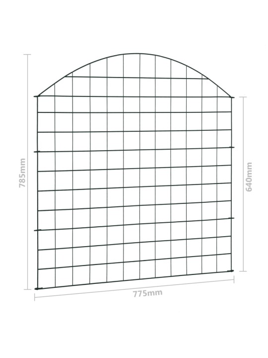 Obloukový zahradní plot 77,5 x 78,5 cm zelený