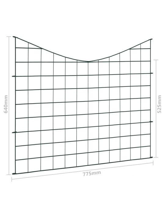 Zahradní plot s obloukem dolů 77,5 x 64 cm zelený