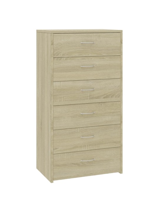 Příborník se 6 zásuvkami sonoma dub 50 x 34 x 96 cm kompozit