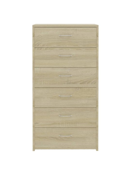 Příborník se 6 zásuvkami sonoma dub 50 x 34 x 96 cm kompozit
