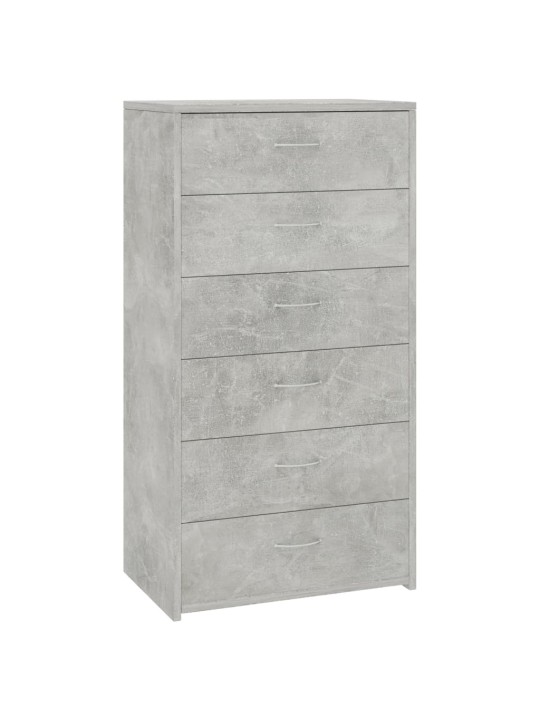 Příborník se 6 zásuvkami betonově šedý 50 x 34 x 96 cm kompozit