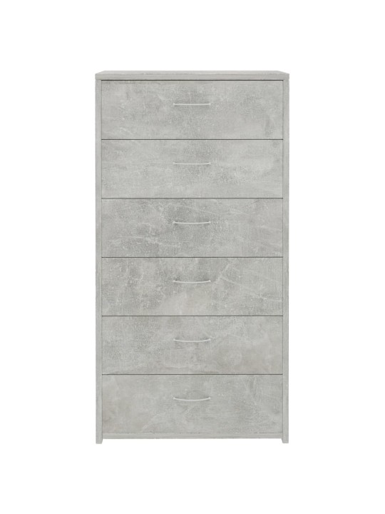 Příborník se 6 zásuvkami betonově šedý 50 x 34 x 96 cm kompozit