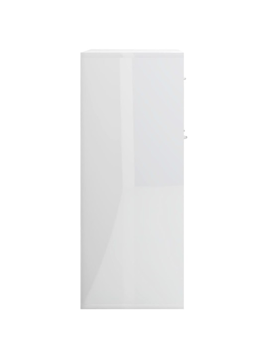 Příborník bílý s vysokým leskem 88x30x70 cm kompozitní dřevo