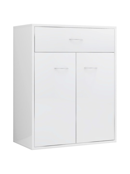 Příborník bílý s vysokým leskem 60x30x75 cm kompozitní dřevo