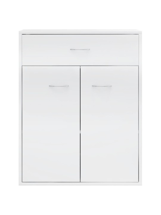 Příborník bílý s vysokým leskem 60x30x75 cm kompozitní dřevo