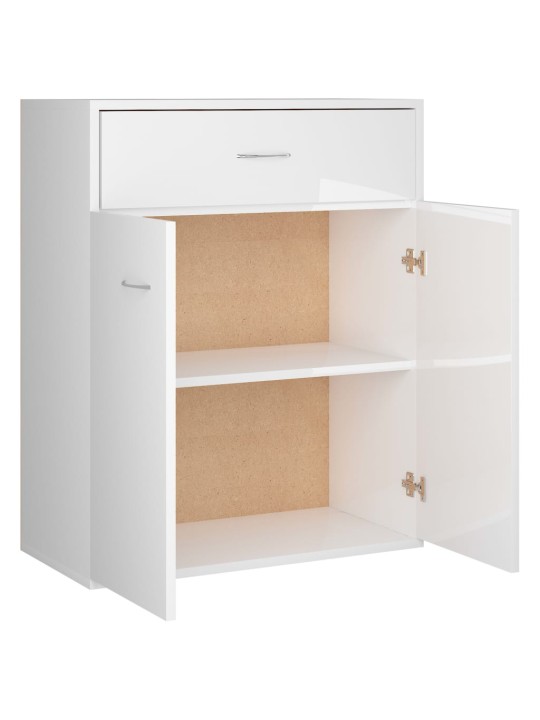 Příborník bílý s vysokým leskem 60x30x75 cm kompozitní dřevo