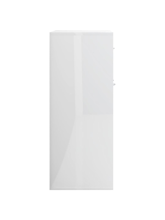 Příborník bílý s vysokým leskem 60x30x75 cm kompozitní dřevo
