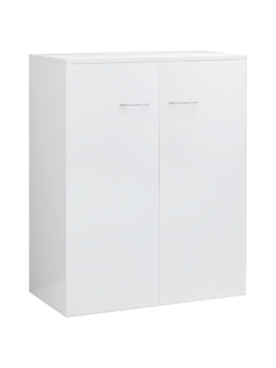 Příborník bílý s vysokým leskem 60x30x75 cm kompozitní dřevo
