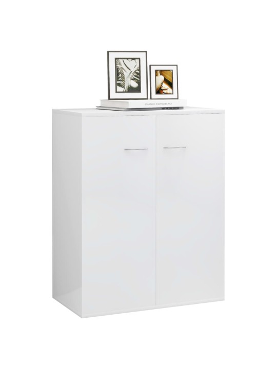 Příborník bílý s vysokým leskem 60x30x75 cm kompozitní dřevo