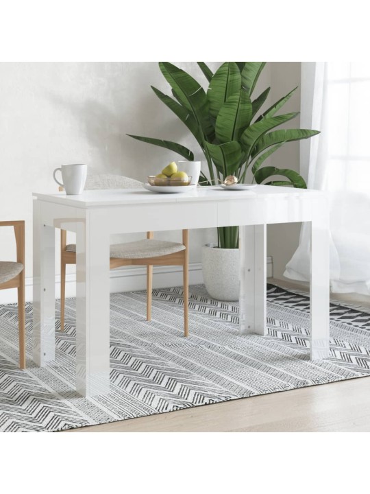 Jídelní stůl bílý vysoký lesk 120 x 60 x 76 cm kompozitní dřevo