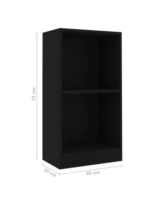 Knihovna černá 40x24x75 cm kompozitní dřevo