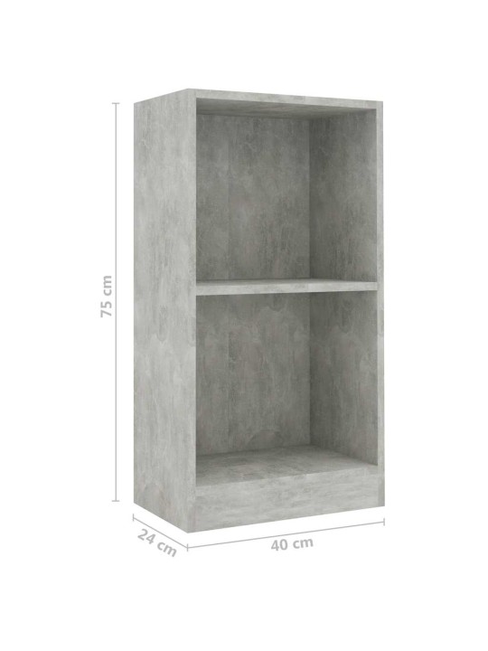 Knihovna betonově šedá 40x24x75 cm kompozitní dřevo