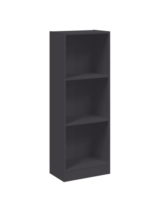3patrová knihovna šedá 40 x 24 x 109 cm kompozitní dřevo