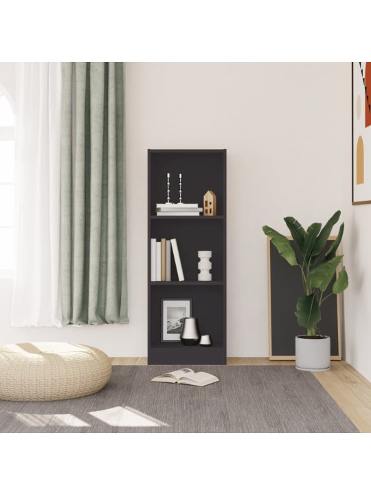 3patrová knihovna šedá 40 x 24 x 109 cm kompozitní dřevo