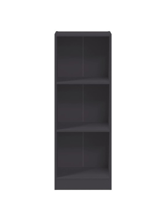 3patrová knihovna šedá 40 x 24 x 109 cm kompozitní dřevo