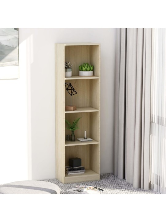 4patrová knihovna dub sonoma 40 x 24 x 142 cm kompozitní dřevo