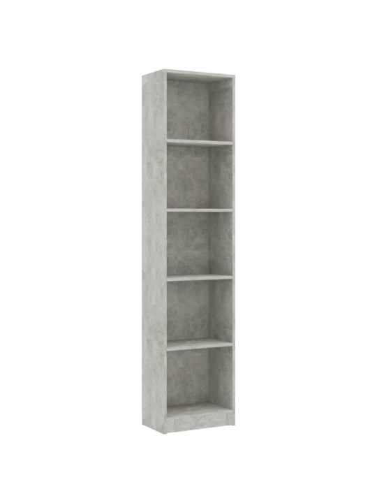 5patrová knihovna betonově šedá 40x24x175 cm kompozitní dřevo