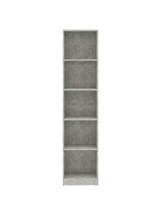 5patrová knihovna betonově šedá 40x24x175 cm kompozitní dřevo