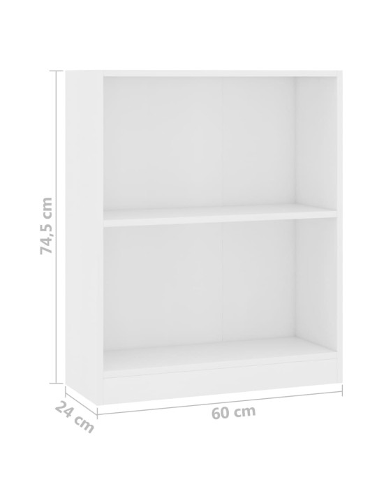 Knihovna bílá 60 x 24 x 76 cm kompozitní dřevo