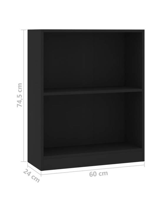 Knihovna černá 60 x 24 x 76 cm kompozitní dřevo