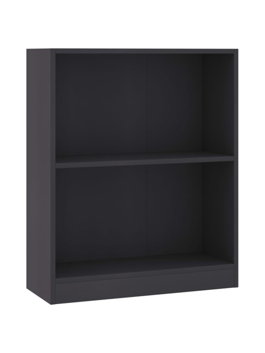 Knihovna šedá 60 x 24 x 76 cm kompozitní dřevo