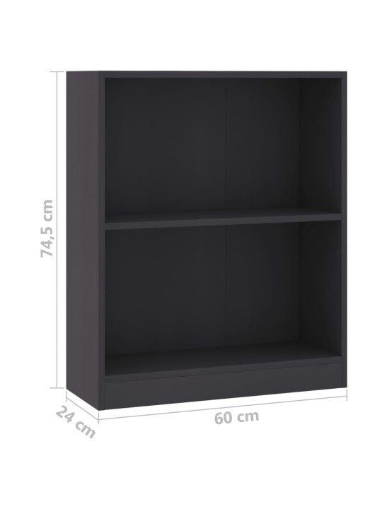 Knihovna šedá 60 x 24 x 76 cm kompozitní dřevo
