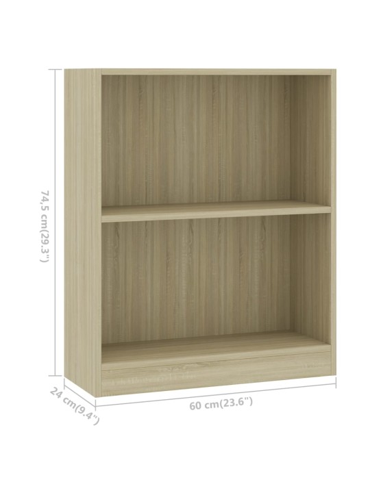 Knihovna sonoma dub 60 x 24 x 76 cm kompozitní dřevo