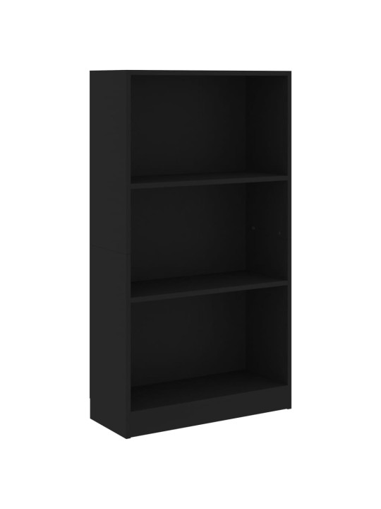 3patrová knihovna černá 60 x 24 x 109 cm kompozitní dřevo