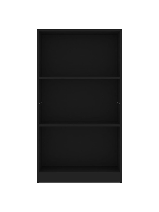 3patrová knihovna černá 60 x 24 x 109 cm kompozitní dřevo