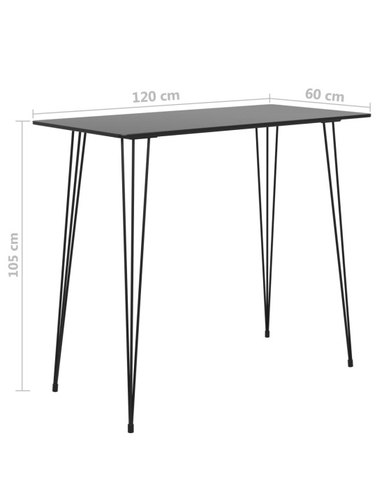 Barový stůl černý 120x60x105 cm