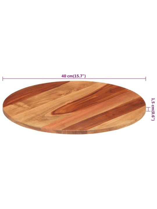 Stolní deska masivní akáciové dřevo kulatá 15–16 mm 40 cm