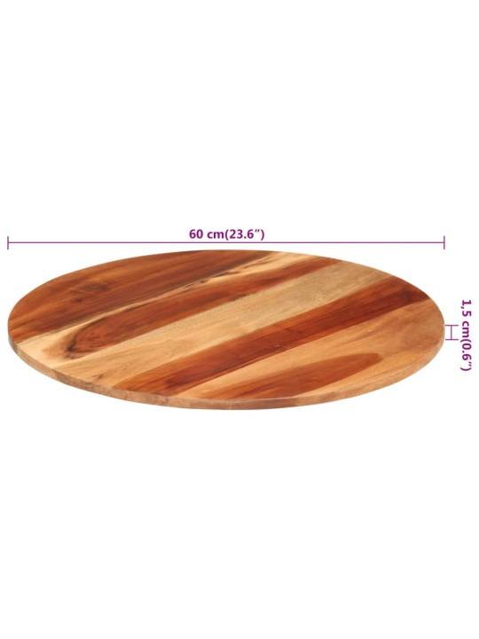 Stolní deska masivní akáciové dřevo kulatá 15–16 mm 60 cm